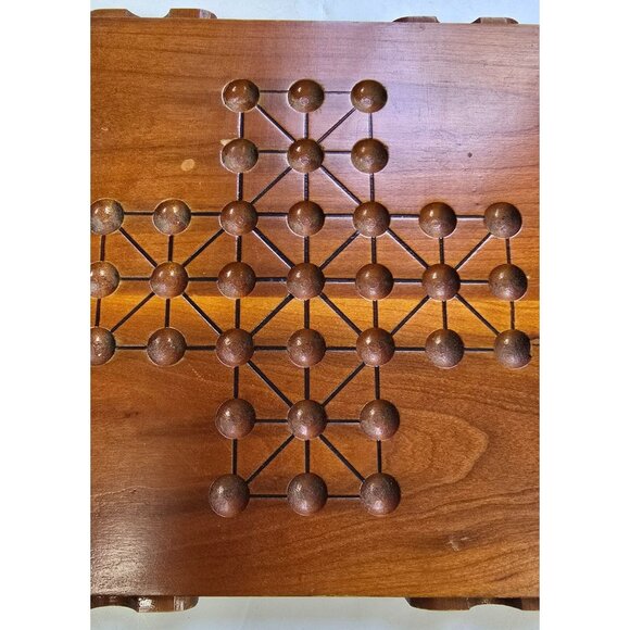 Vtg Berea College Kentucky Handcrafted Wooden Chinese Checkers Board Game 8x8 - Picture 3 of 12